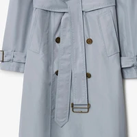 Long Silk Trench Coat in Gale - Women | Burberry® Official