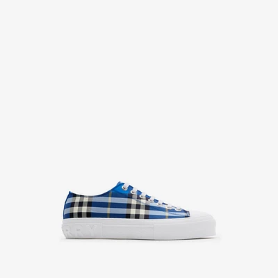 Check Sneakers in Hyacinth - Men, Nylon, Technical | Burberry® Official