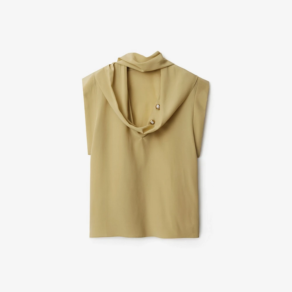 Silk Scarf Top in Hemlock - Women | Burberry® Official