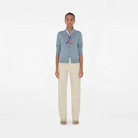 Skinny Contrast Check Silk Scarf in Sand/lichen | Burberry® Official