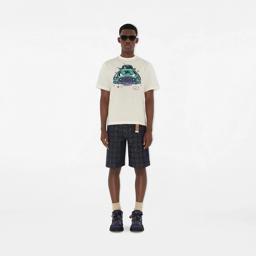 Check Denim Shorts in Indigo blue - Men | Burberry® Official