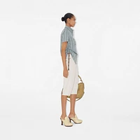Slim Fit Check Cotton Shirt in Drizzle - Women | Burberry® Official
