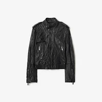 Leather Biker Jacket in Black - Women | Burberry® Official