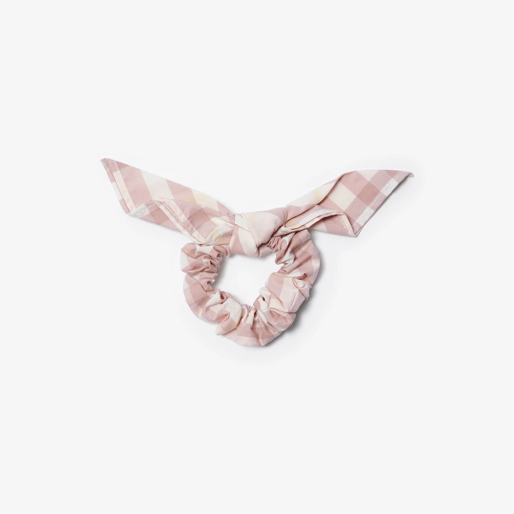 Check Cotton Scrunchie in Shell - Children | Burberry® Official