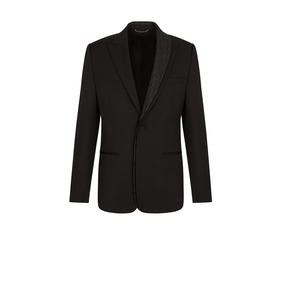 Jacket with Dior Oblique Asymmetric Shawl Collar