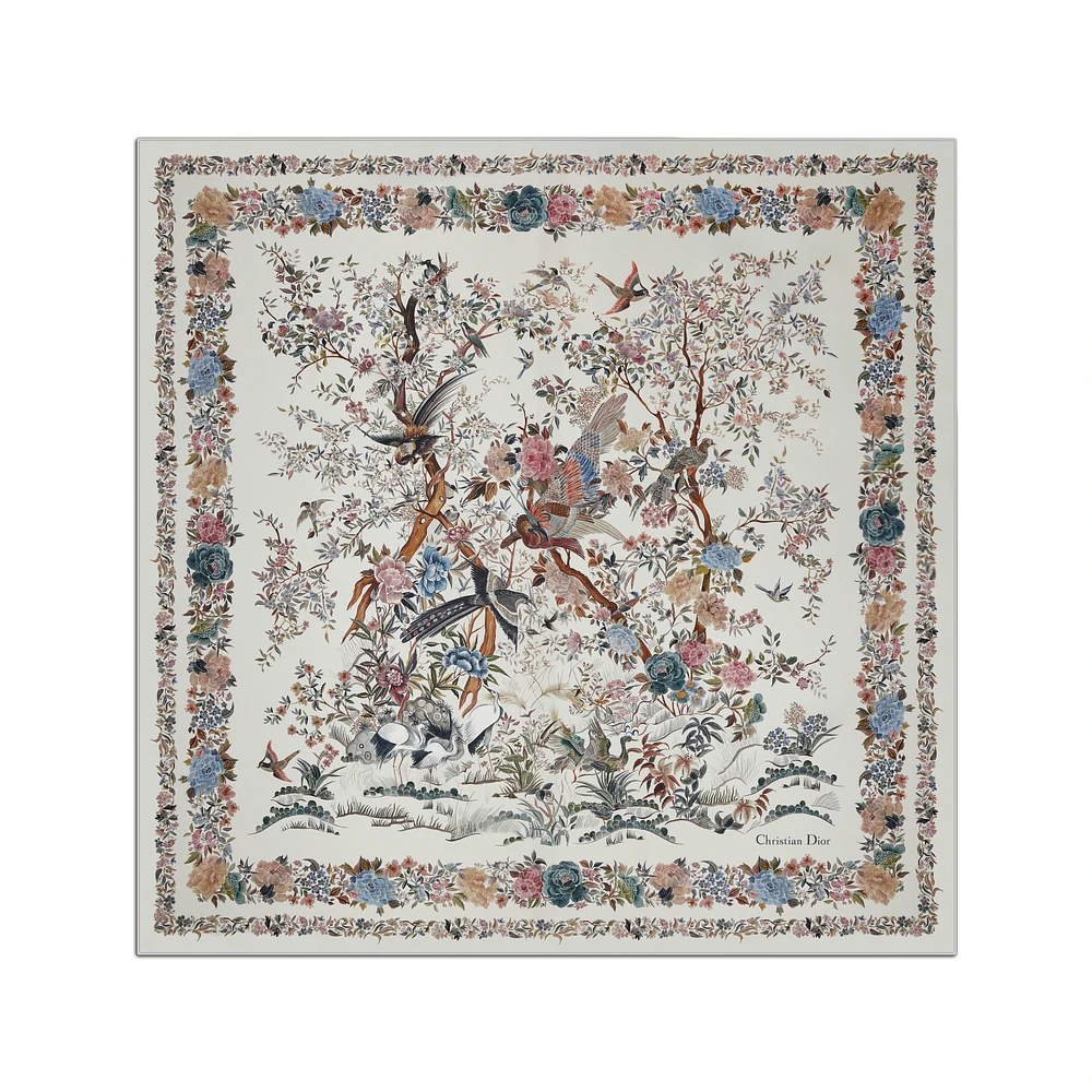 Dior Jardin d'Hiver 90 Square Scarf