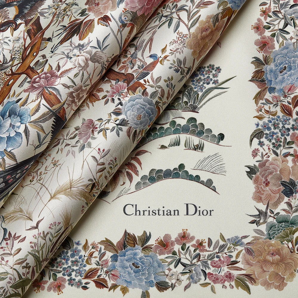 Dior Jardin d'Hiver 90 Square Scarf
