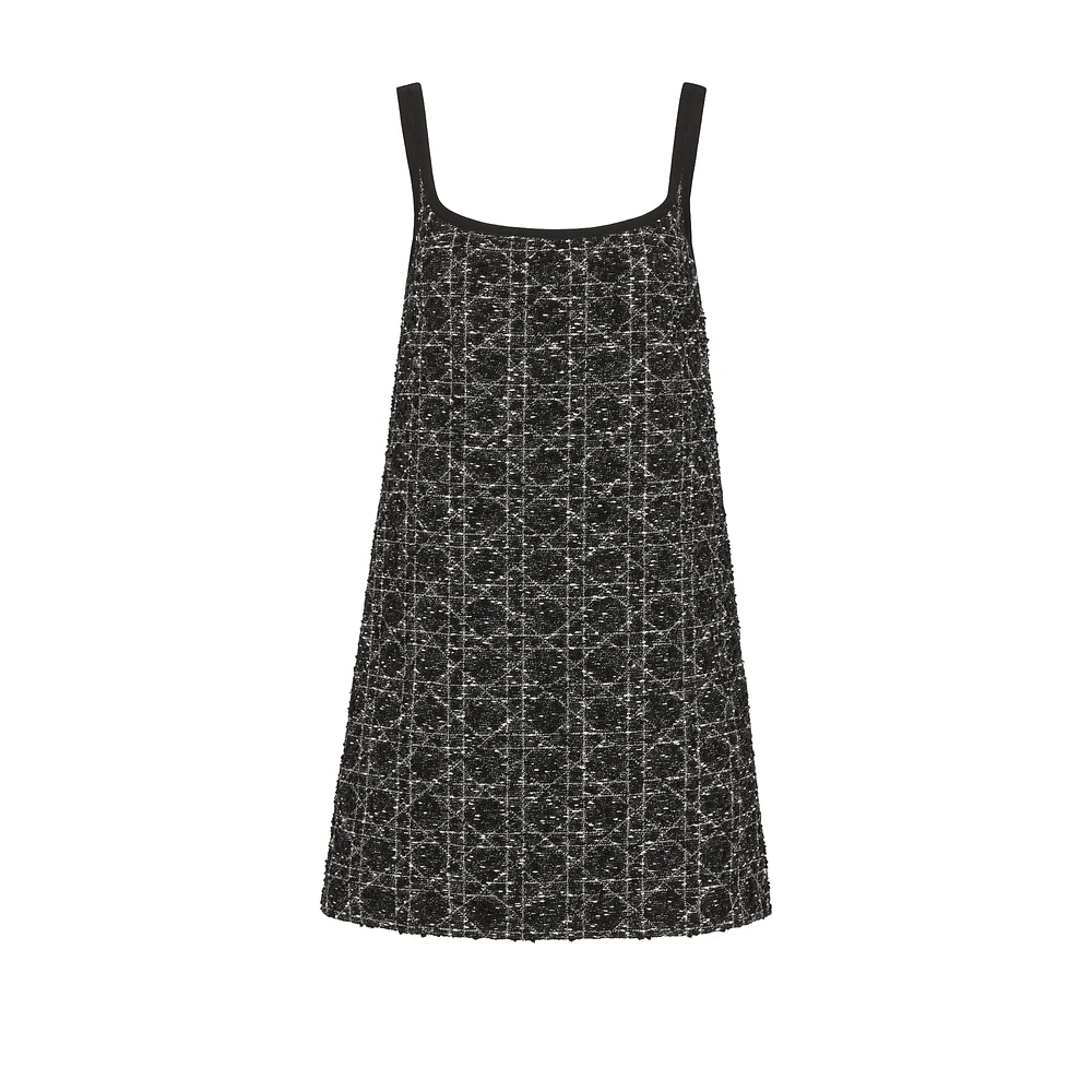 Short Macrocannage Flared Dress