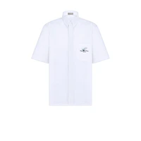 Short-Sleeved Shirt with Christian Dior Couture Lily of the Valley Embroidery