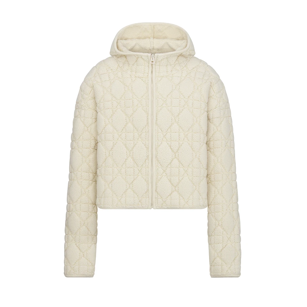 Cannage Zipped Cardigan with Hood
