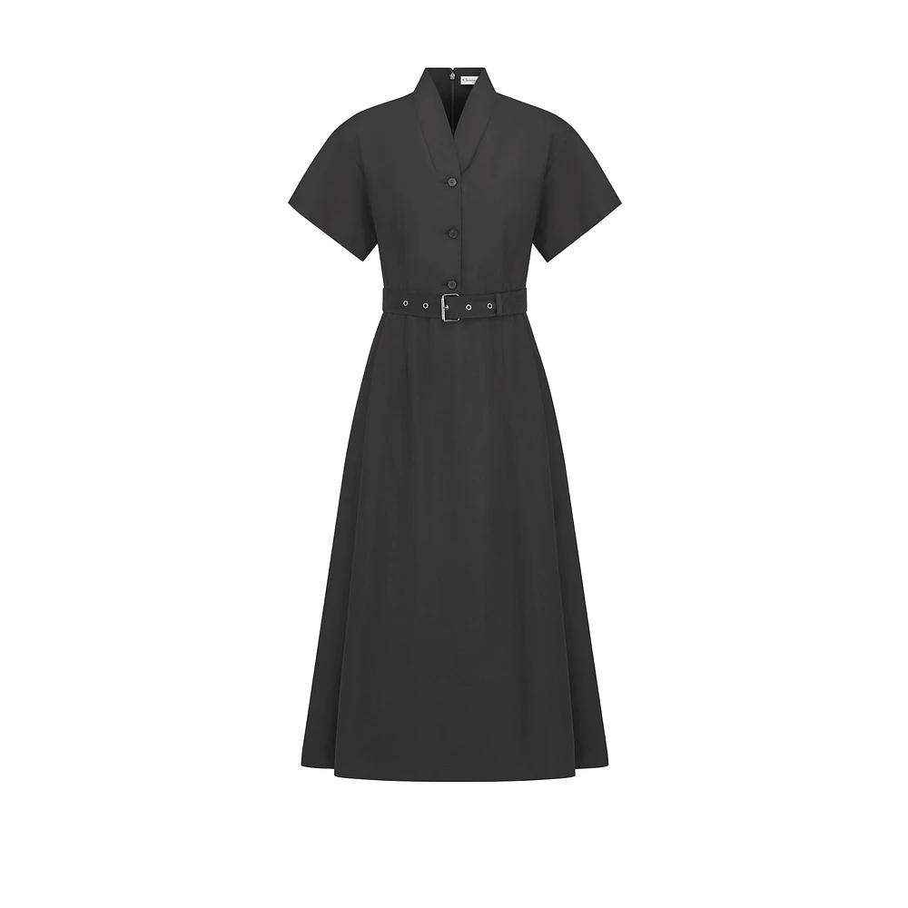 Mid-Length Belted Dress