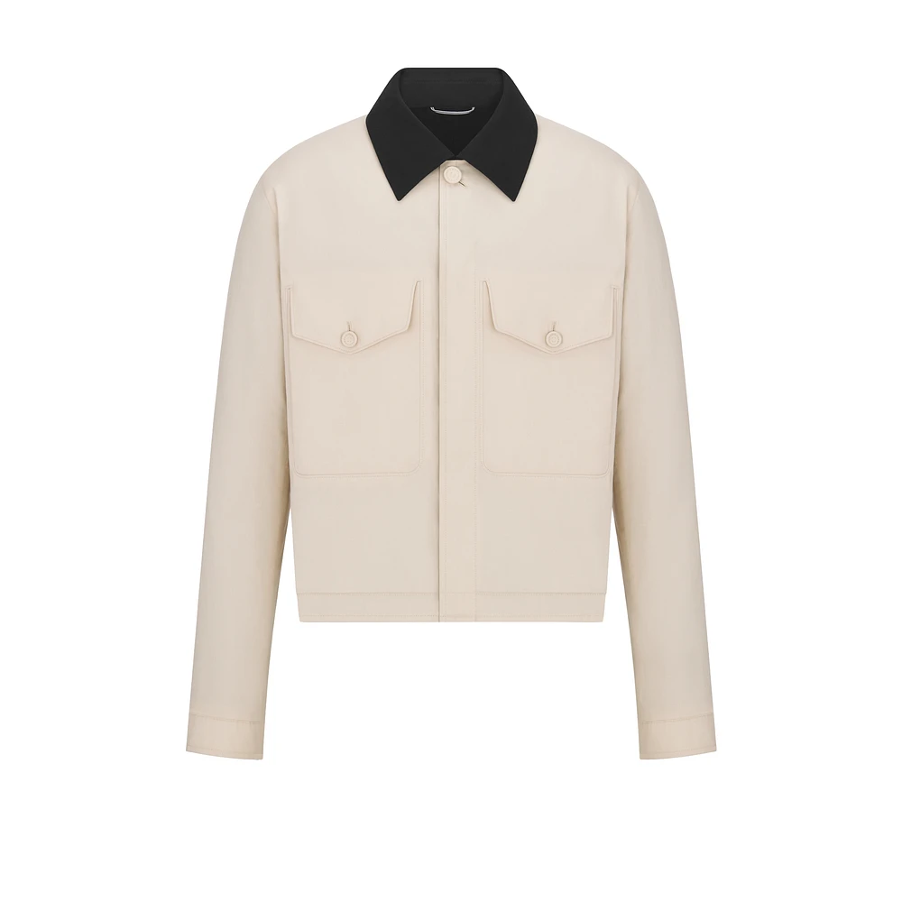 Jacket with Contrasting Spread Collar