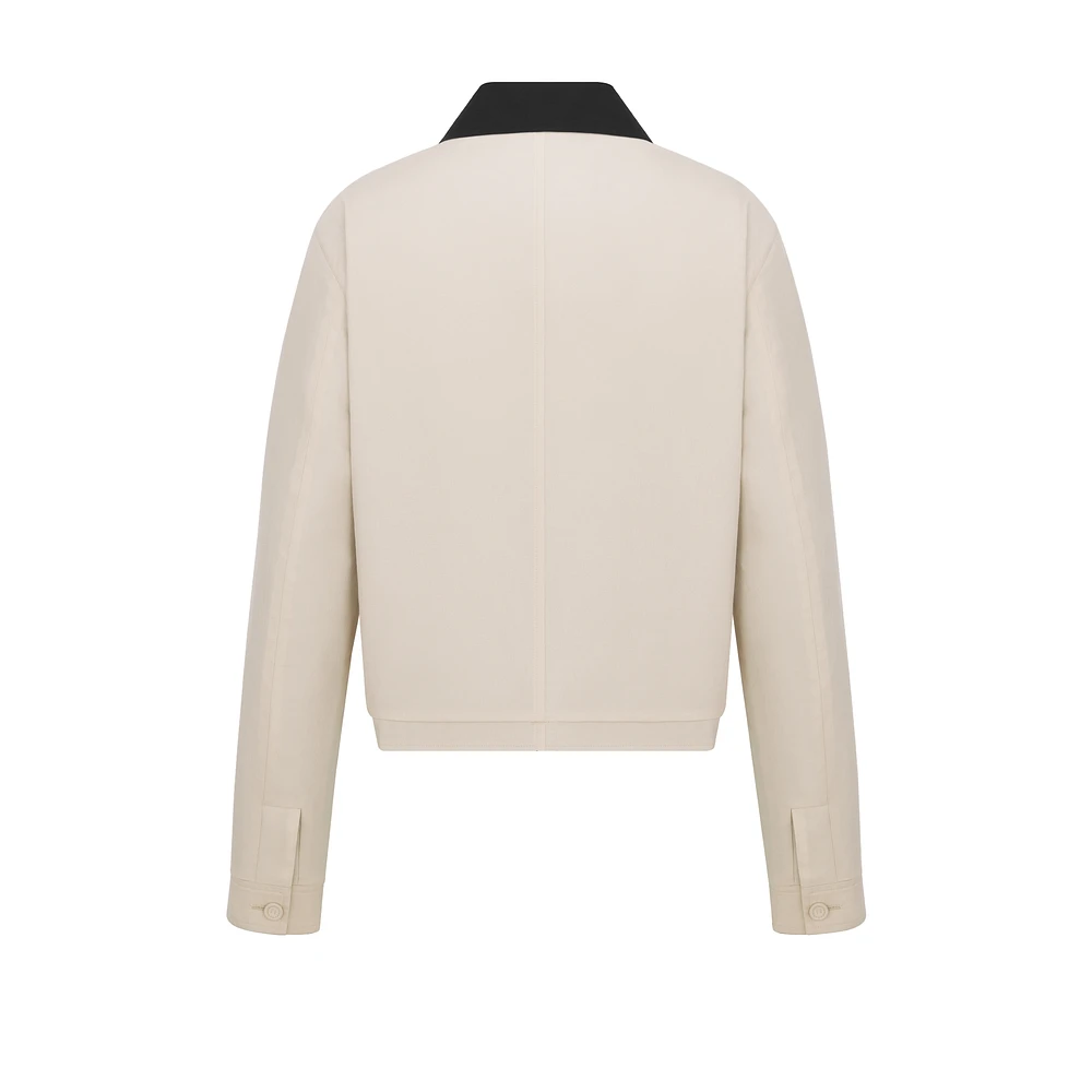 Jacket with Contrasting Spread Collar