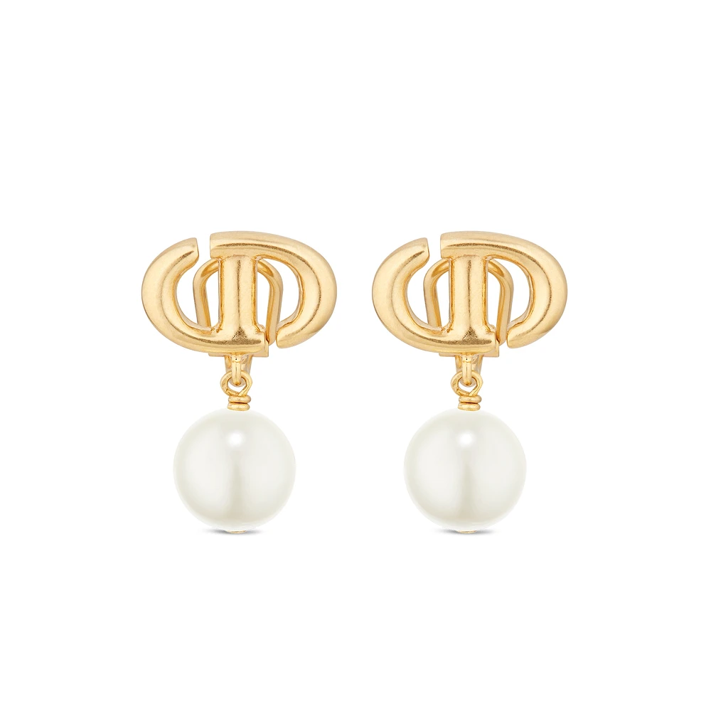 CD Navy Clip-On Earrings