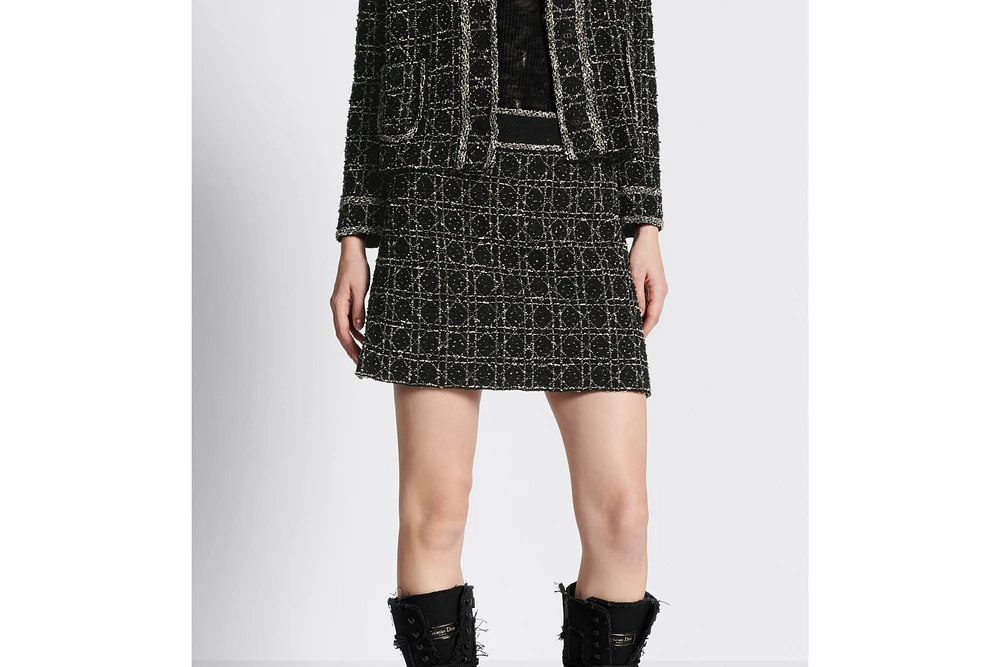 Macrocannage Flared Miniskirt