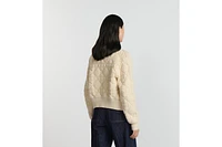 Macrocannage Zipped Cardigan