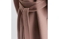Cropped Coat with Hood and Belt