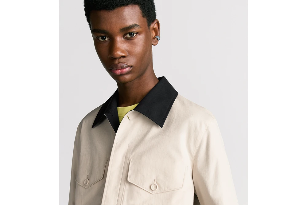 Jacket with Contrasting Spread Collar