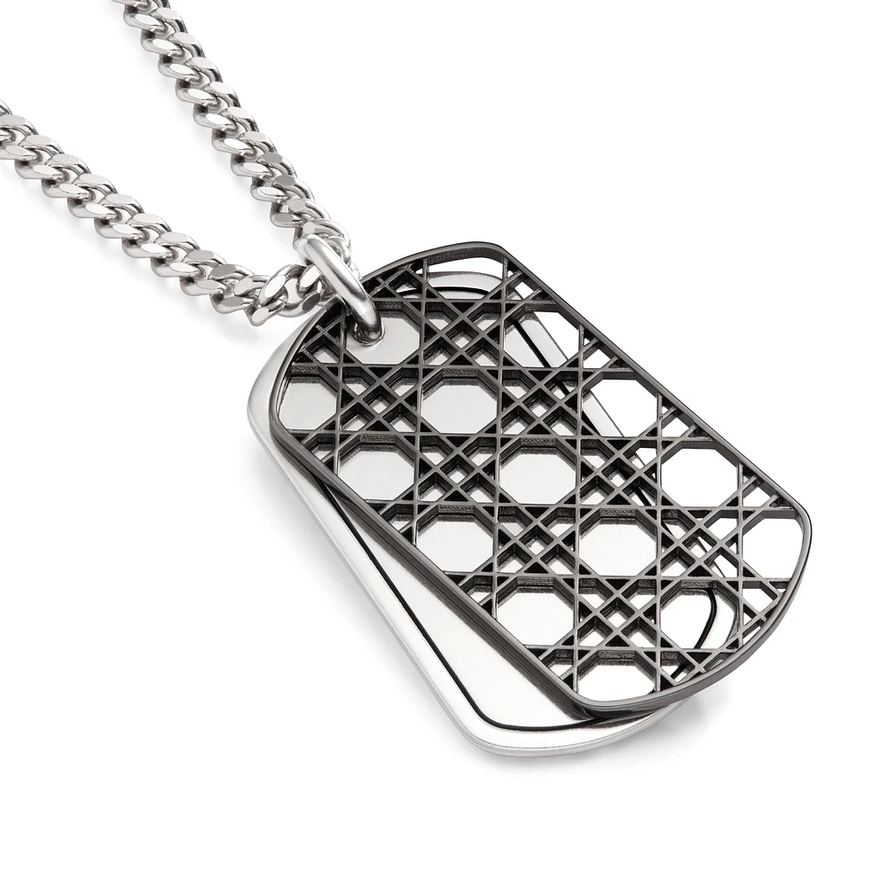 Cannage Plate Pendant Necklace