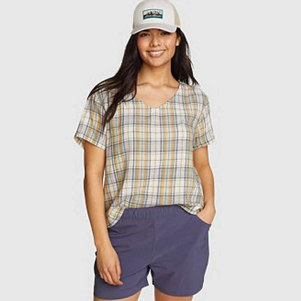 Women's Carry-On Shirred Short-Sleeve Shirt