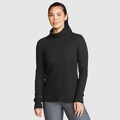 Women's Thermal Mock Neck Long-Sleeve Tulip Hem Shirt