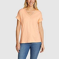 Women's Daisy Slub V-Neck T-Shirt
