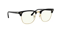 RB3016 Clubmaster Blue-Violet Light Clear