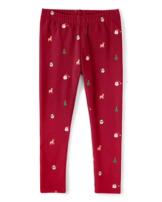 Girls Christmas Leggings - Ho