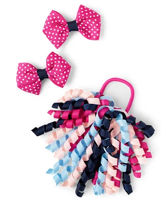 Girls Dot Curly Hair Set - Uniform