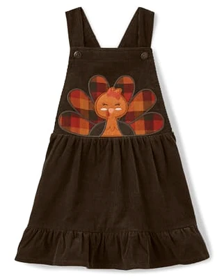 Girls Turkey Corduroy Jumper - Autumn Harvest