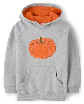 Boys Embroidered Pumpkin Hoodie - Perfect