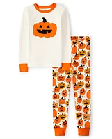 Kids Pumpkin Snug Fit Cotton Pajamas - Gymmies