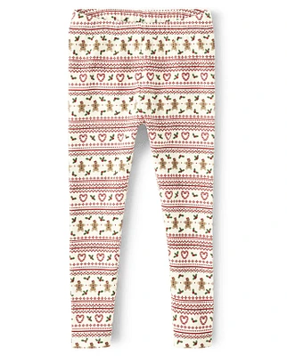 Girls Gingerbread Fairisle Leggings - House