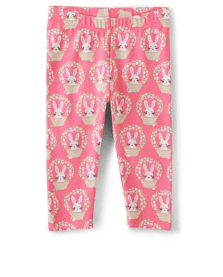 Girls Basket Capri Leggings - Spring Celebrations