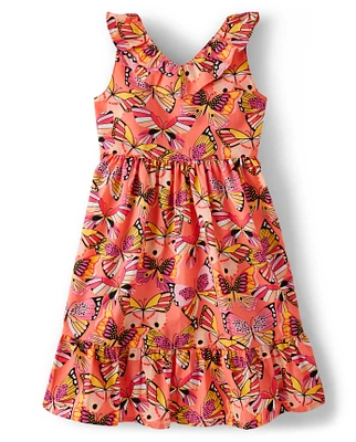 Girls Butterfly Ruffle Dress - Magical Monarch