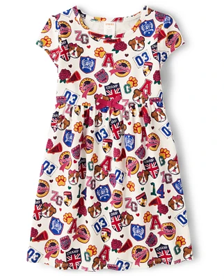 Girls Varsity Patch Babydoll Dress - Prep School