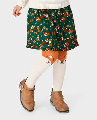 Girls Fox Flannel Skort - Friendly