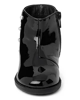 Girls Faux Patent Leather Pearl Boots - Ladies And Gentlemen