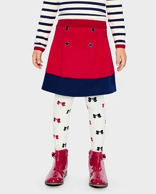 Girls Colorblock Ponte Skort - Parisian Chic