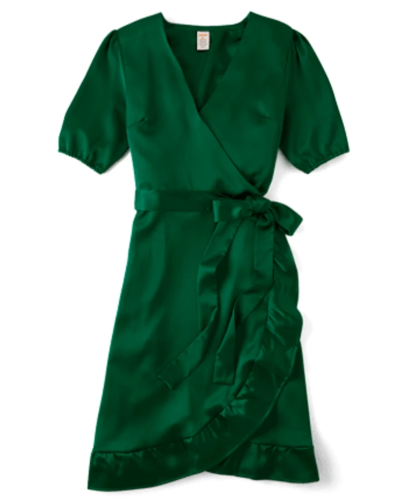 Womens Mommy And Me Ruffle Wrap Dress - All Dressed Up