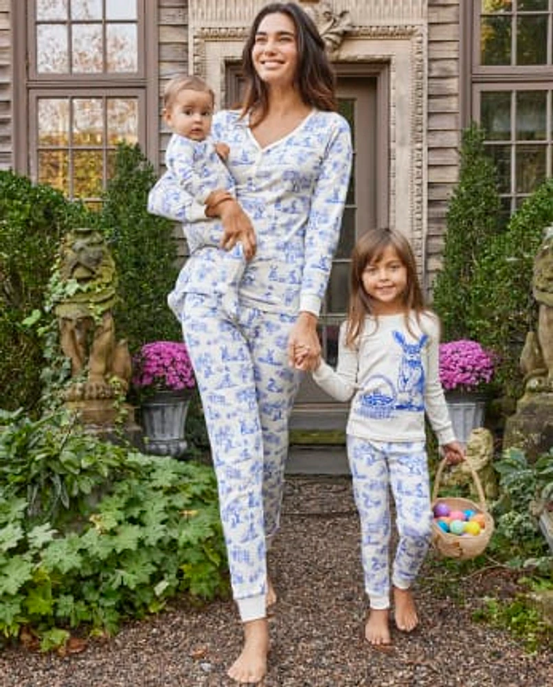 Kids Mommy And Me Bunny Snug Fit Cotton Pajamas - Gymmies