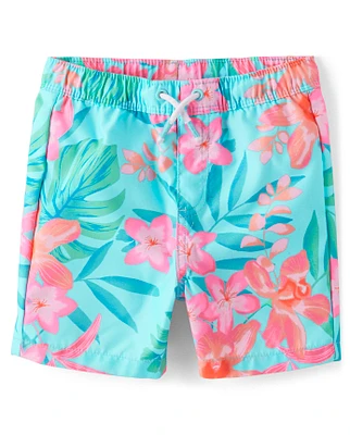 Boys Flower Swim Trunks - Splish-Splash