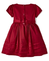 Girls Bow Fit And Flare Dress - All Dressed Up