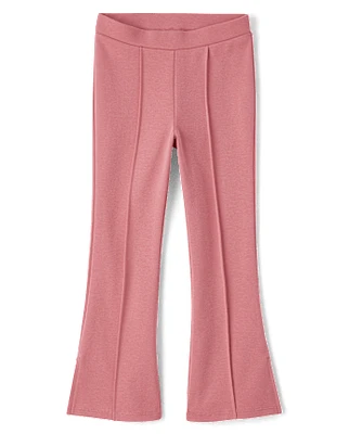 Girls Pintuck Ponte Flare Jeggings