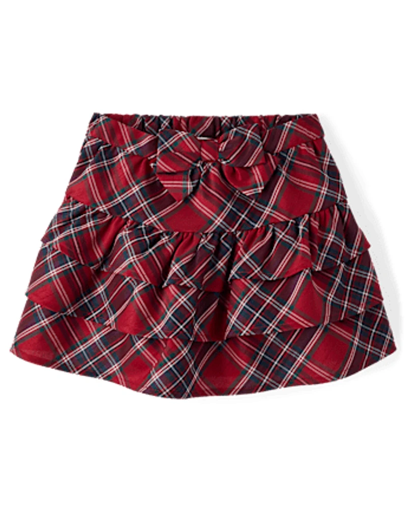 Girls Plaid Tiered Skirt - All Dressed Up