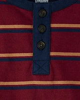 Boys Striped Henley Top - Classroom Cutie