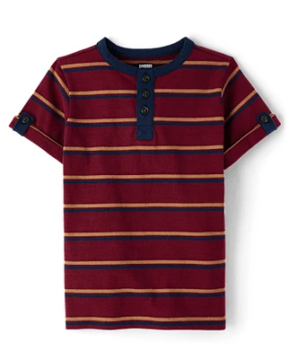 Boys Striped Henley Top - Classroom Cutie