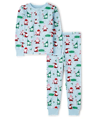 Pyjama en coton ajusté Gnome Henley pour enfants - Gymmies
