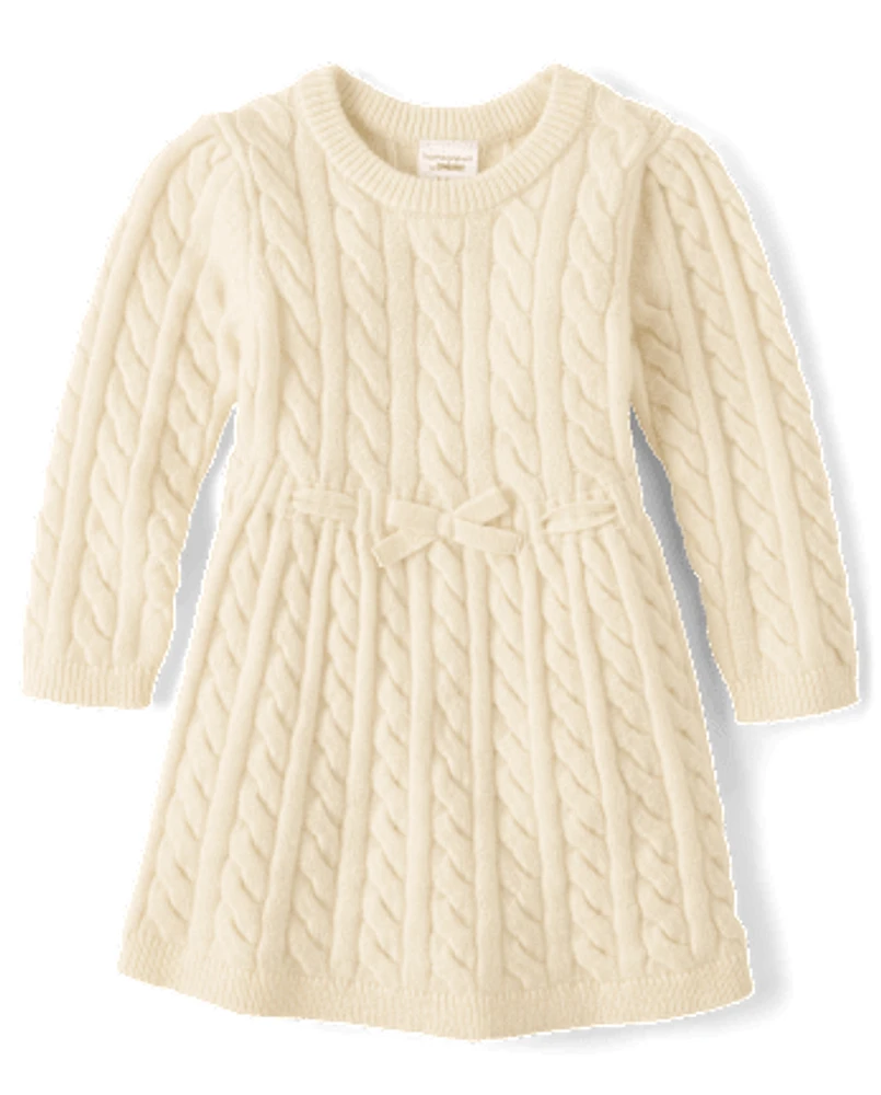Baby Girls Cable Knit Sweater Dress
