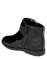 Girls Sparkle Bow Booties - Lil' Leopard